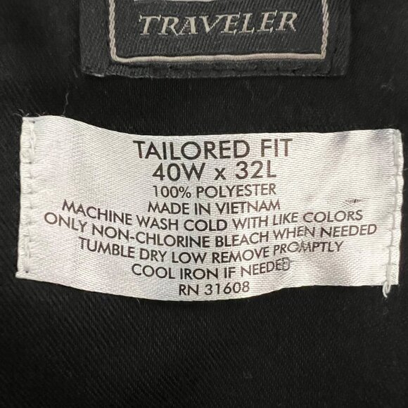 Jos. A. Bank Traveler Tailored Fit Pants Flat Front Navy Men’s Size 40x32 - Picture 9 of 9
